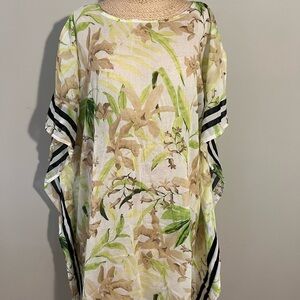 Echo Floral cover up with Green and Brown hues